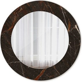 Lustro dekoracyjne okrągłe Brązowy marmur