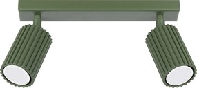 Lampa Sufitowa Minimalistyczny Karbon, Aluminium - 2 Źródło - L.30 X H.16.5 Cm - Zielony Oliwkowy