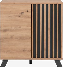 Dwudrzwiowa komoda z lamelami Medan 2D dąb artisan/antracyt
