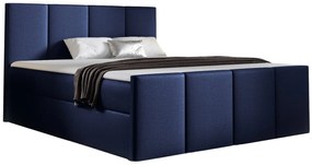 Granatowe welurowe łóżko kontynentalne 5 rozmiarów L0-R31