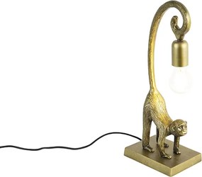 Stylowa lampa stołowa mosiądz - Animal Monkey Hale