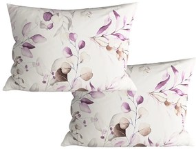 Zestaw 2 szt. dekoracyjnych poszewek na poduszkę z mikrofibry FLORANY 50x70 cm, biała