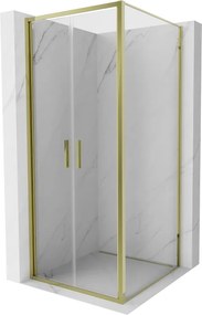 Mexen Exo-B Duo kabina prysznicowa uchylna 90 x 90 cm, transparent, złota - 814-090-090-50-00