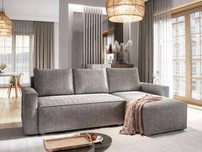 Masseno Narożnik POTARO z funkcją spania i pojemnikiem na pościel Narozniki L, Rozkładana sofa - Jasnoszary, POSO 55