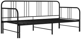 Czarne Metalowe Łóżko Rozkładane 90X200 Cm P7-L65