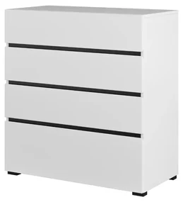 Komoda CROSS 4S 80cm biała/czarna HELVETIA