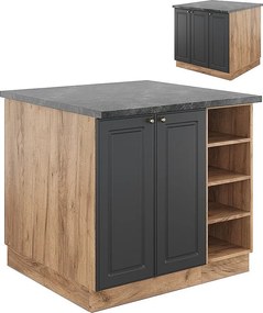 Wyspa kuchenna antracyt/złoty dąb power 90x60x82 fame-line