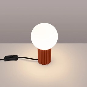 Lampa biurkowa HALO ochra czerwona ryflowana SOLLUX  LIGHTING