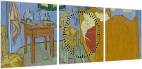 Obraz - Vincent van Gogh, The Bedroom, reprodukcje (z zegarem) (90x30 cm)