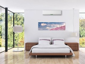 Obraz - Japoński wiosenny krajobraz (170x50 cm)