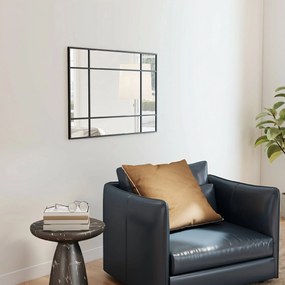 HOMCOM Lustro ścienne, dekoracyjne lustro z metalową ramą, czarne paski, szkło wielowarstwowe, 90B x 2T x 60H cm | Aosom PL