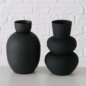 Czarny wazon metalowy MAYNAR, 17 cm