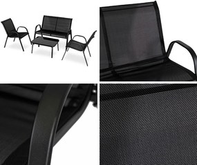 Mały zestaw mebli ogrodowych ze stolikiem Minnesota, czarny