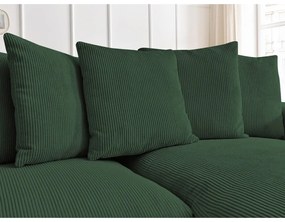 Zielony sztruksowy rozkładany/ze schowkiem narożnik Voltaire – Bobochic Paris