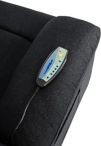 Fotel Masujący BONO 2 Elektryczny Rozkładany z Podnóżkiem Czarny Nowoczesny