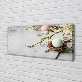 Duży obraz na płótnie Kwiaty i Jajka Wielkanocne