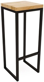 Drewniany hoker dębowy w stylu industrialnym W3-T87