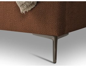 Tapicerowane łóżko dwuosobowe ze stelażem 180x200 cm w kolorze terakoty Makana – Makamii