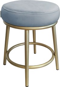 Taboret Ben tkanina Welur stelaż metalowy STOŁEK LOFT : Kolor Stelaża - Złoty, Kolor tkaniny - VELVET - BL06, Typ tkaniny - Velvet