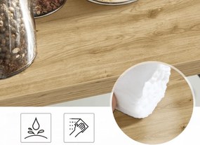 Półka na stół NORDEKO 41x41 cm, czarna / dąb artisan