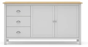 Biało-naturalna niska komoda z drewna sosnowego 150x80,5 cm Misti – Marckeric