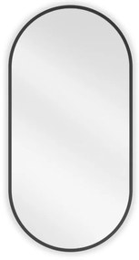 Mexen Loft lustro łazienkowe owalne 80 x 40 cm, rama czarna - 9851-080-040-000-70