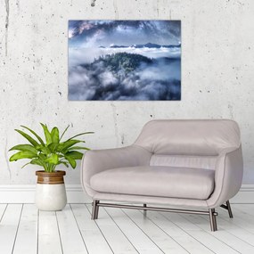 Obraz lasu we mgle (70x50 cm)