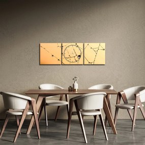 Obraz zroszonej pajęczyny (z zegarem) (90x30 cm)