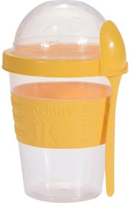 EH Kubek do jogurtu z łyżeczką, 600 ml,plastikowy, mix kolorów