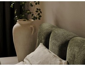 Zielone tapicerowane łóżko dwuosobowe ze schowkiem i stelażem 200x200 cm Lupine – Micadoni Home