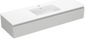Mexen Orio szafka łazienkowa 140 cm z umywalką Otis, 1 szuflada, szara mat/biała mat - 91A10-14023-1-BF62-W18M01