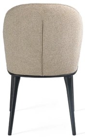 Stylowe krzesło Siena tapicerowane miękką tkaniną w odcieniu beżowym. Miękkie siedzisko, zaokrąglone oparcie i metalowe nogi łączą nowoczesny wygląd z wyjątkowym komfortem.