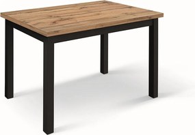 Stół drewniany z efektem dębu, nogi antracytowe, 140x80-220x80cm długości - POSITANO