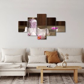 Obraz - Świeca i orchidee (125x70 cm)