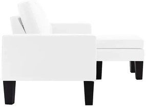 3-osobowa biała sofa z ekoskóry z podnóżkiem - Lencor 4Q