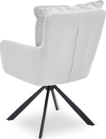 Krzesło Tapicerowane Obrotowe do Salonu CITY Kremowe Sztruksowe Nowoczesne