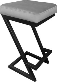 Hoker ZETA krzesło barowe tkanina Welur podstawa metalowa LOFT : Kolor Stelaża - Czarny , Kolor tkaniny - VELVET - MG17
