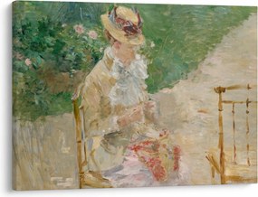 Obraz - Berthe Morisot, Young Woman Knitting, reprodukcje (70x50 cm)