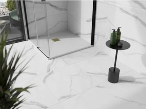 Mexen Stone+ brodzik kompozytowy kwadratowy 90 x 90 cm, biały, maskownica złota - 44109090-G