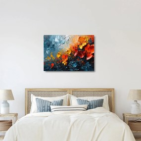 Obraz na szkle - Abstrakcyjny obraz kwiatów III. (70x50 cm)