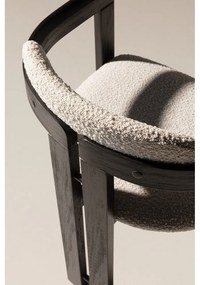 Białe/czarne tapicerowane fotele jadalniane zestaw z podłokietnikami 2 szt. Eiden – MOME