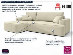Kremowy narożnik rozkładany z pojemnikiem W3-R73