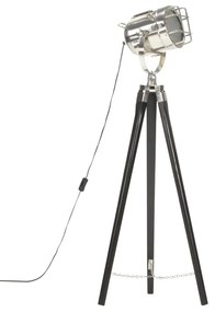 Czarna lampa stojąca retro drewniana EX191 C6-R26