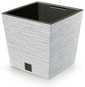 Doniczka FURU SQUARE LOW ECO WOOD z wkładem 24 cm, biały ECO