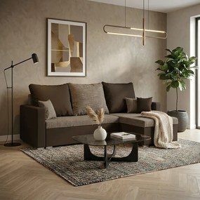 Narożnik z funkcją spania MADRIT Brąz