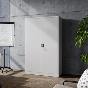 Szafa biurowa metalowa na akta szara JAN II, 1150 x 1850 x 400 mm