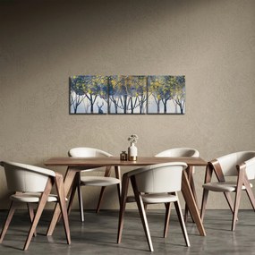Obraz jelenia w lesie (z zegarem) (90x30 cm)