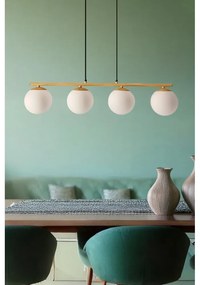 Biało-naturalna lampa wisząca ze szklanym kloszem Carrine – Candellux Lighting
