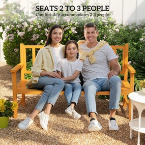 Outsunny Ławka Ogrodowa Drewniana z Wysuwanym Stołem Jasnobrązowy 153x56x91cm | Aosom PL