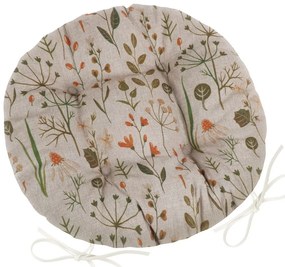 Bellatex Siedzisko DITA okrągłe pikowane Twigs surowy, 40 cm